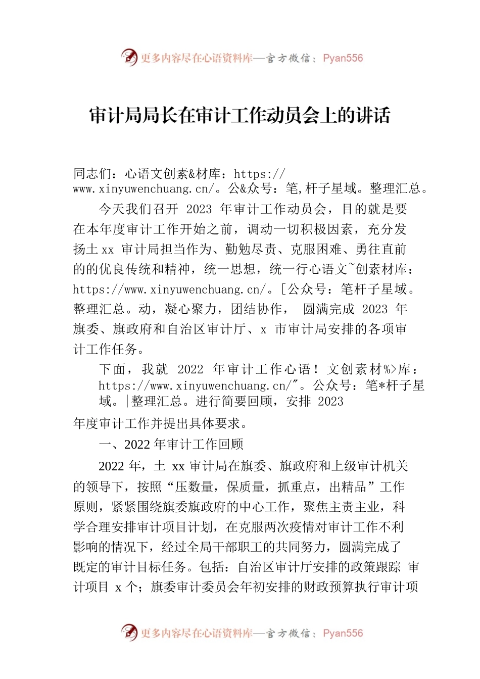 审计局局长在2023年审计工作动员会上的讲话.docx_第1页