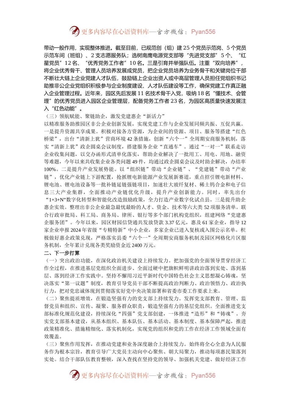 工业园区党工委书记抓基层党建述职工作报告.docx_第2页