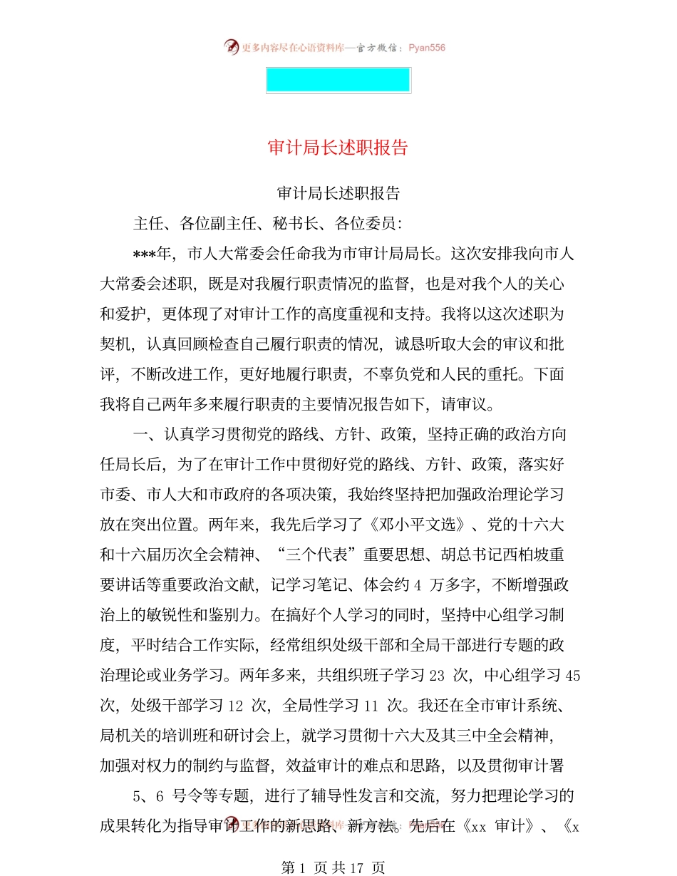 审计局长述职报告.docx_第1页