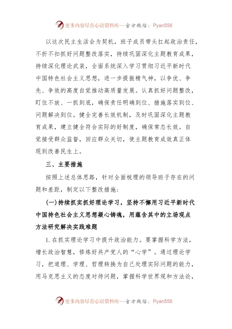 学习贯彻习近平新时代中国特色社会主义思想主题教育专题民主生活会整改实施方案.docx_第2页