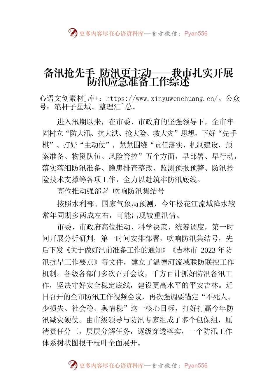 备汛抢先手 防汛更主动——我市扎实开展防汛应急准备工作综述.docx_第1页
