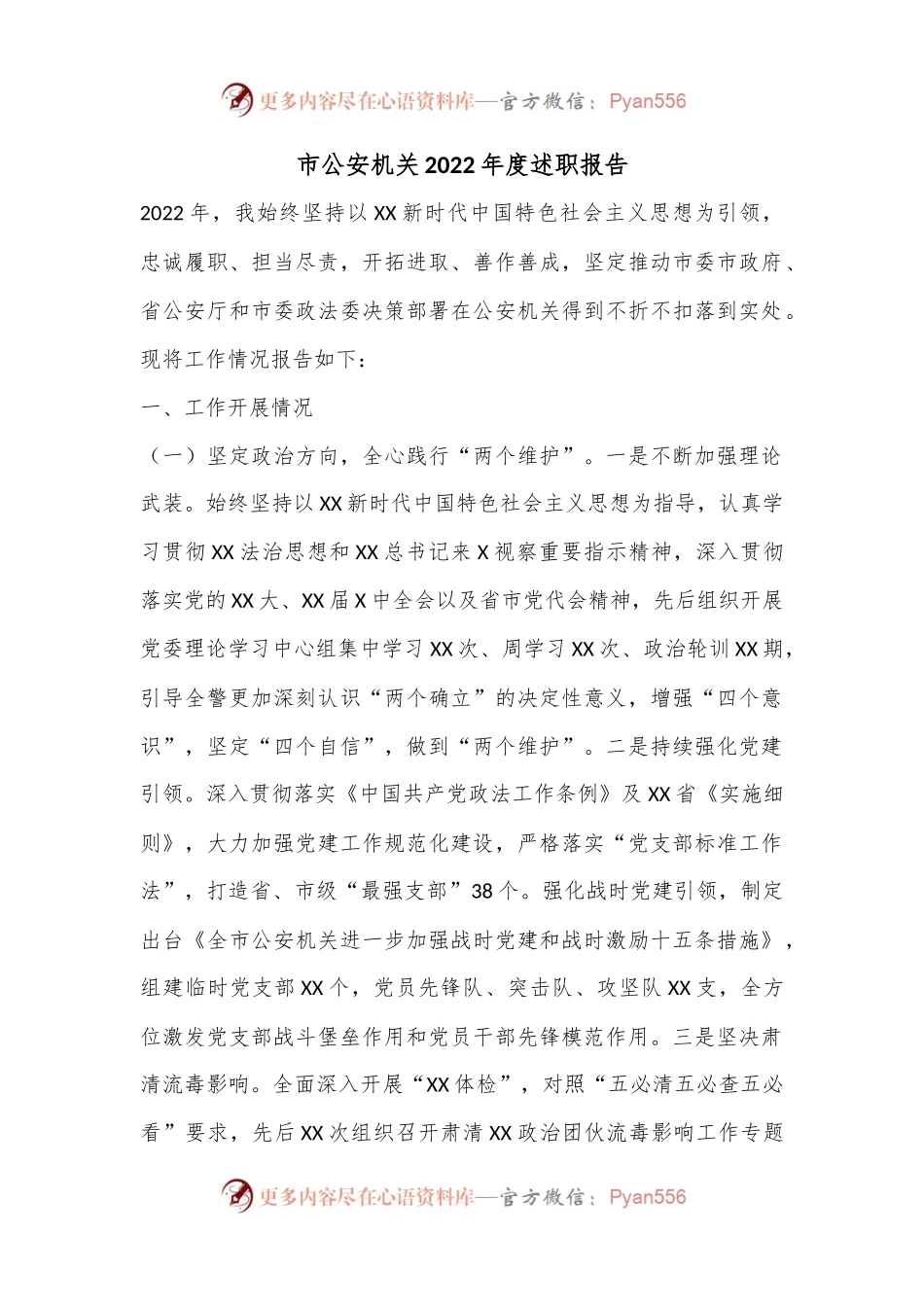 市公安机关2022年度述职报告（全文2885字）.docx_第1页