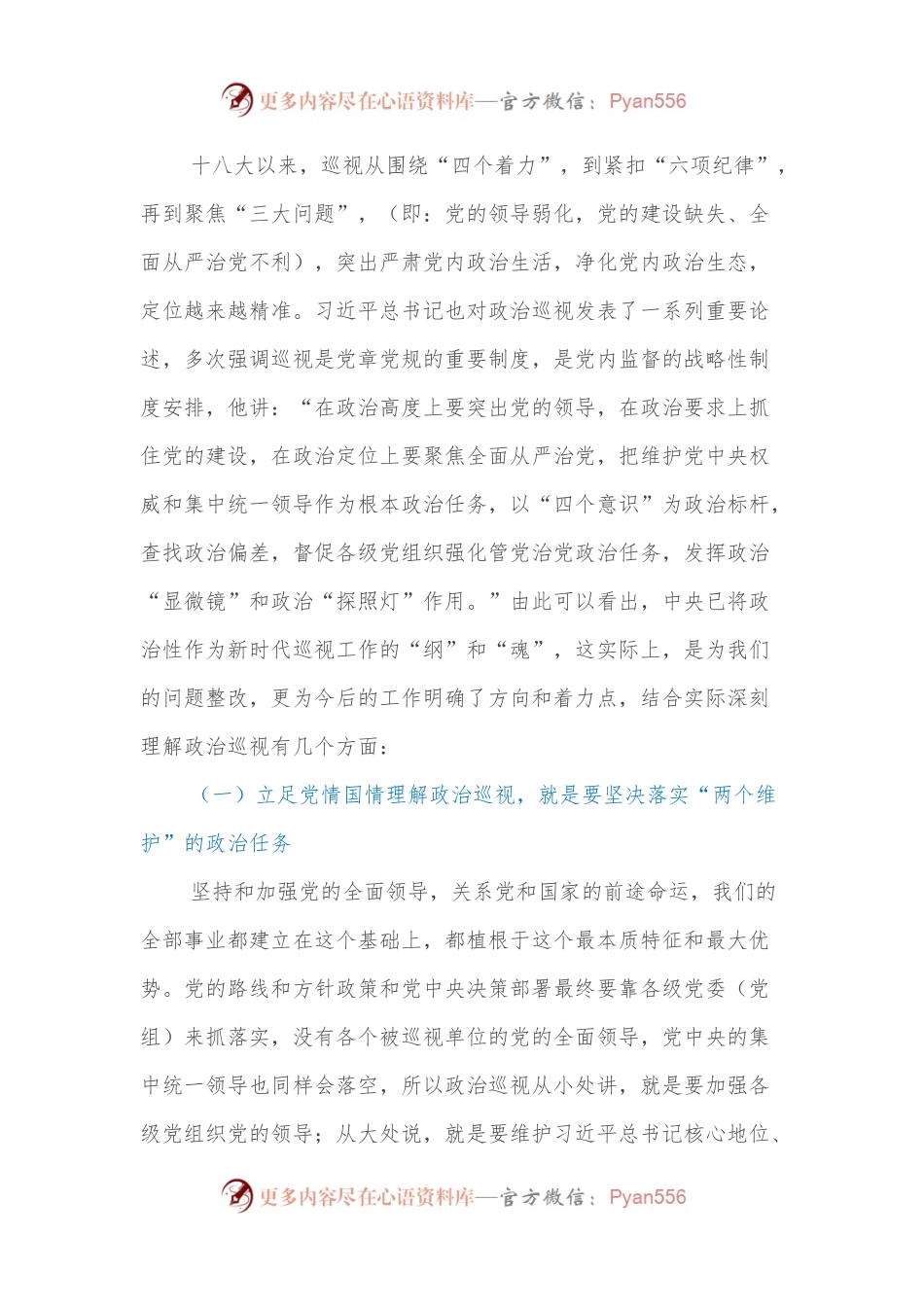 巡视整改专题民主生活会发言提纲（一）.docx_第2页