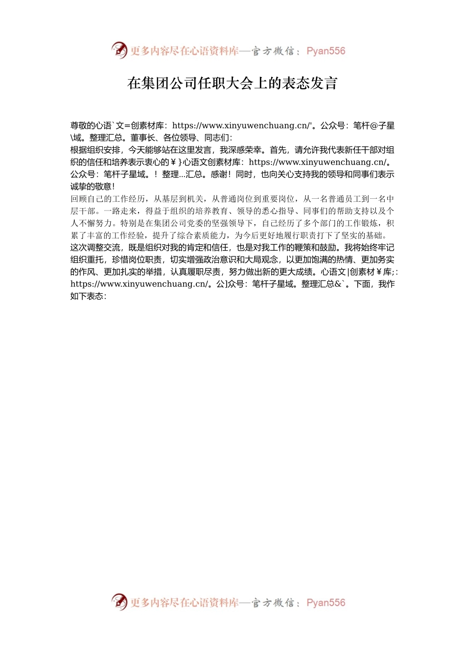 在集团公司任职大会上的表态发言.docx_第1页