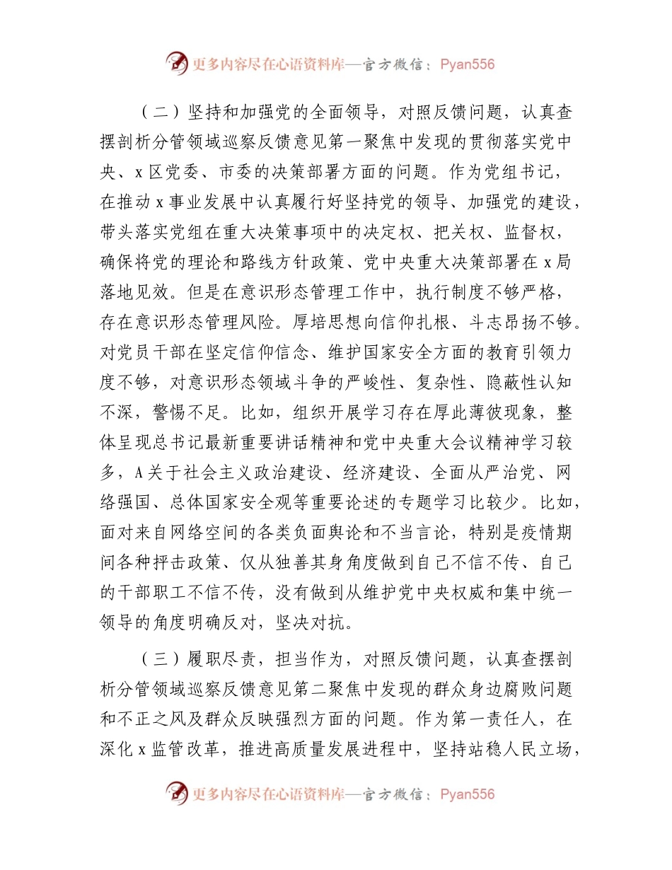 巡察整改专题民主生活会个人对照检查4000字.docx_第2页