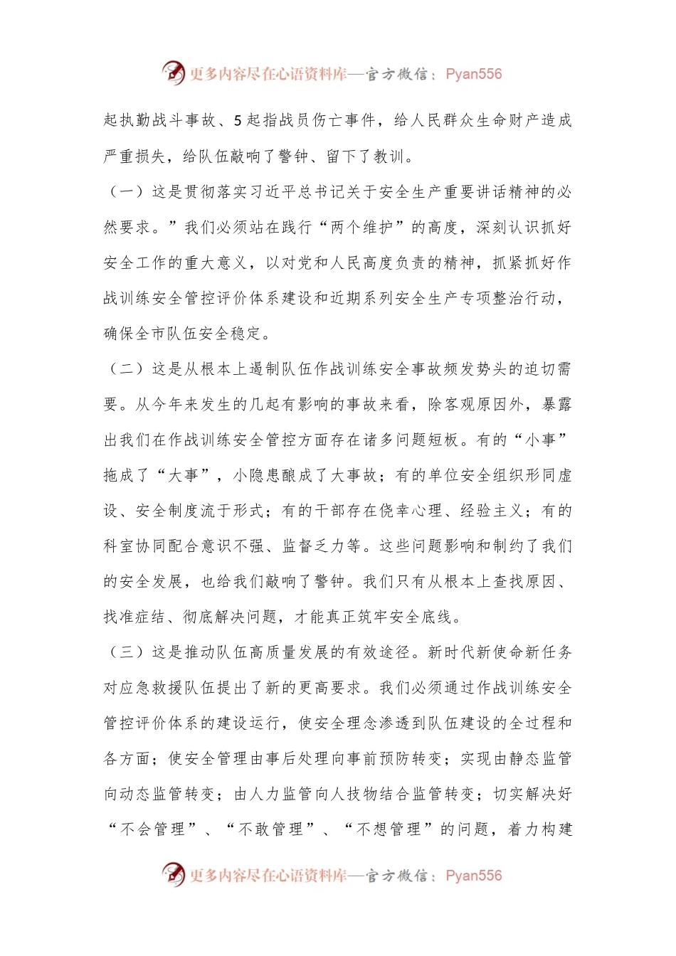 局长在2024年全市消防救援队伍作战训练安全管控评价体系建设推进会上的讲话.docx_第2页