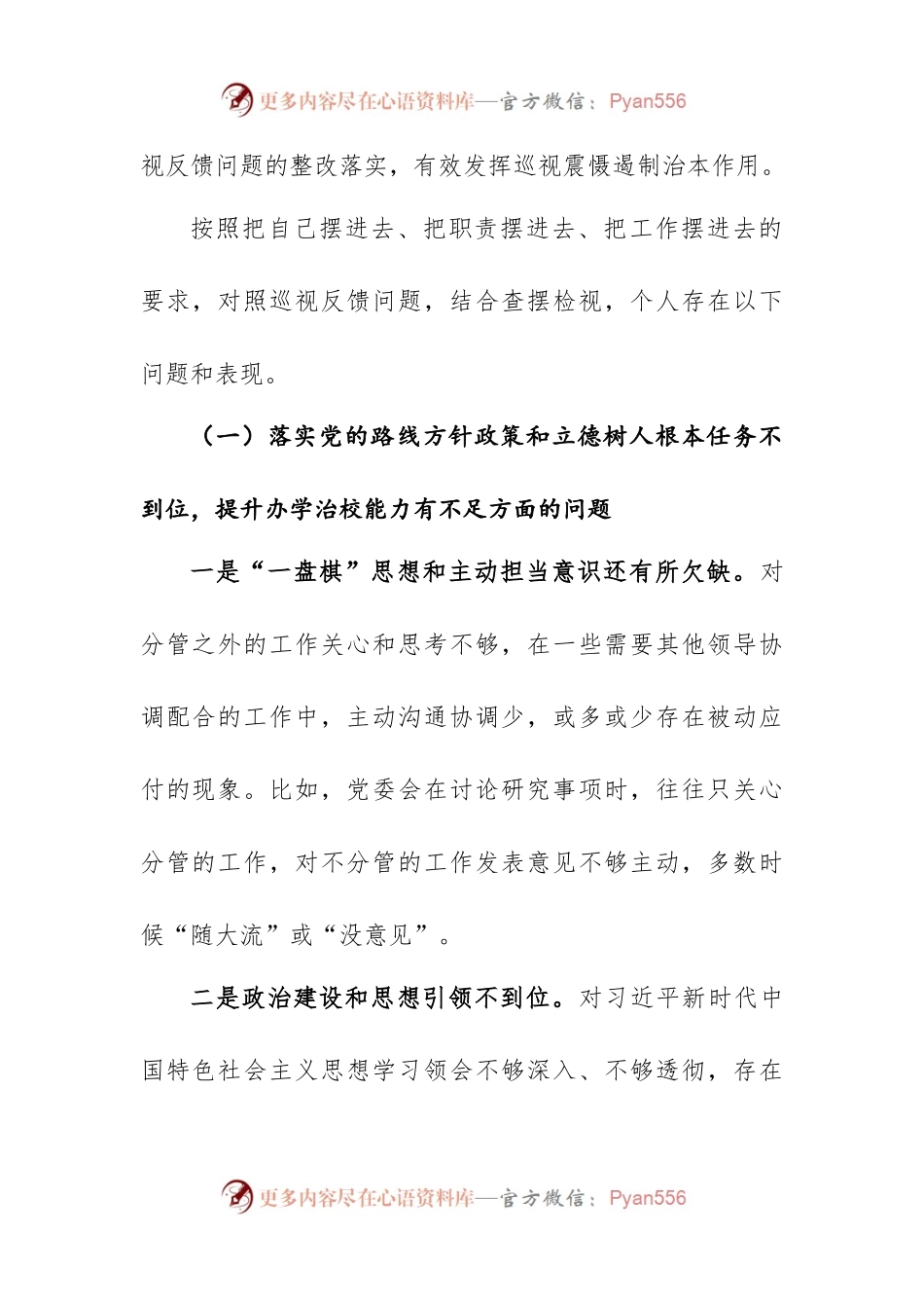 巡视整改专题民主生活会个人发言提纲.docx_第2页