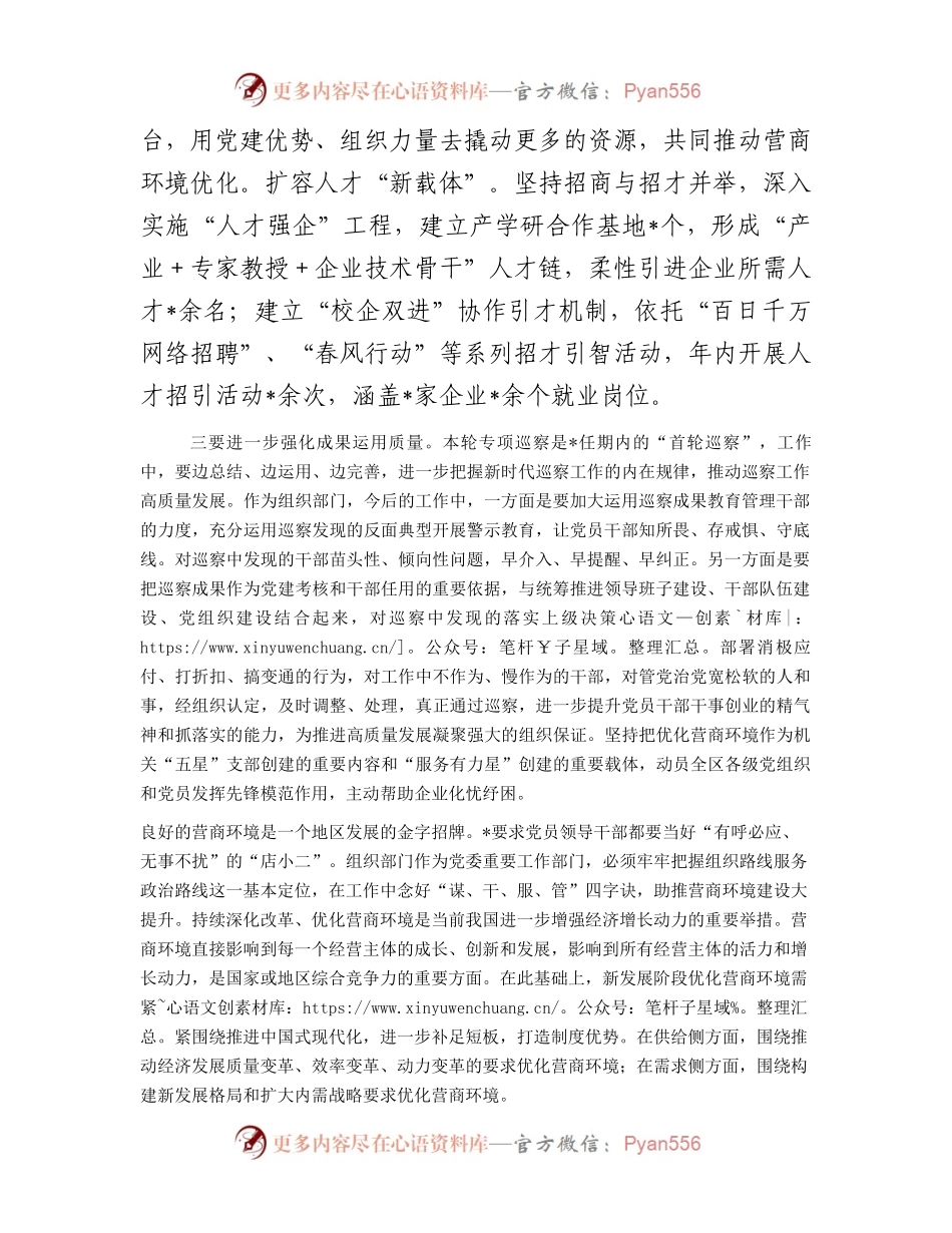 在营商环境专项巡察汇报会上的讲话提纲.docx_第2页