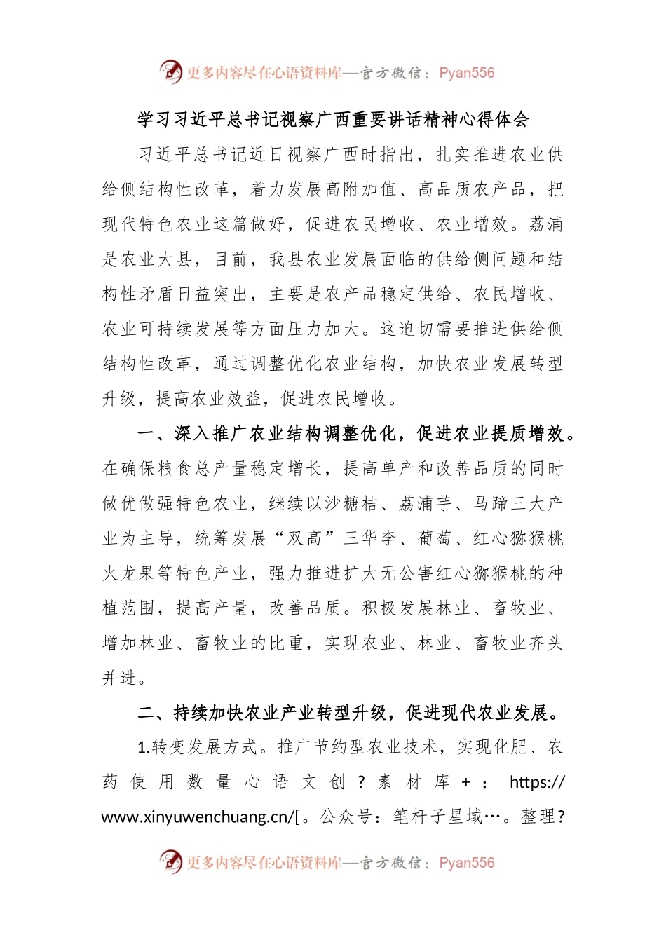 学习习总书记视察广西重要讲话精神心得体会.docx_第1页
