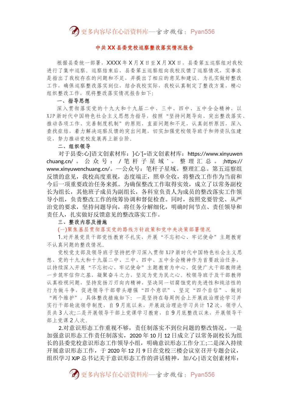 巡察整改落实情况报告.docx_第1页