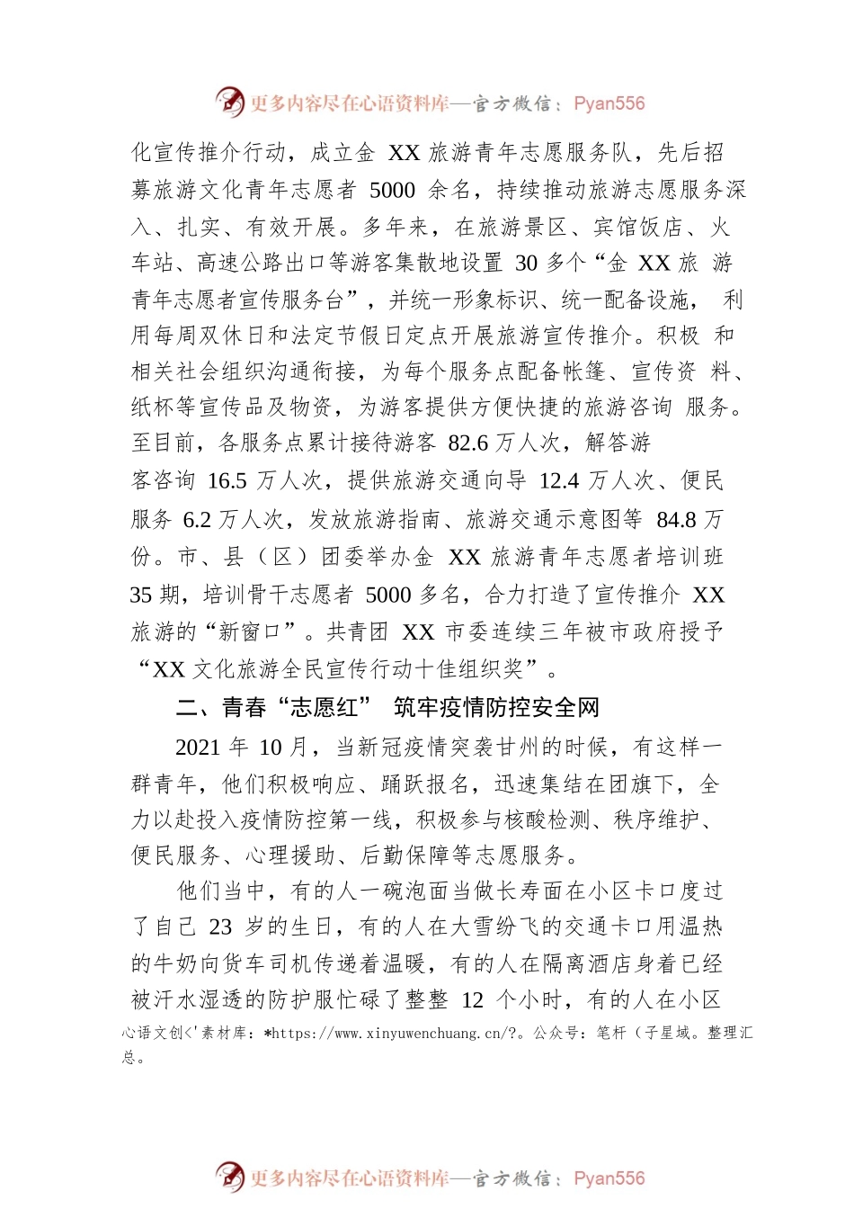 展现青春作为 绽放青春风采——XX市青年志愿者工作综述（20221119）.docx_第2页