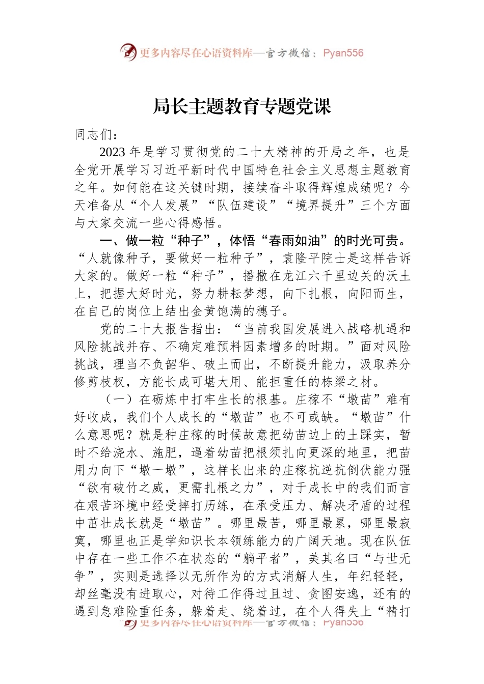 局长主题教育专题党课.docx_第1页
