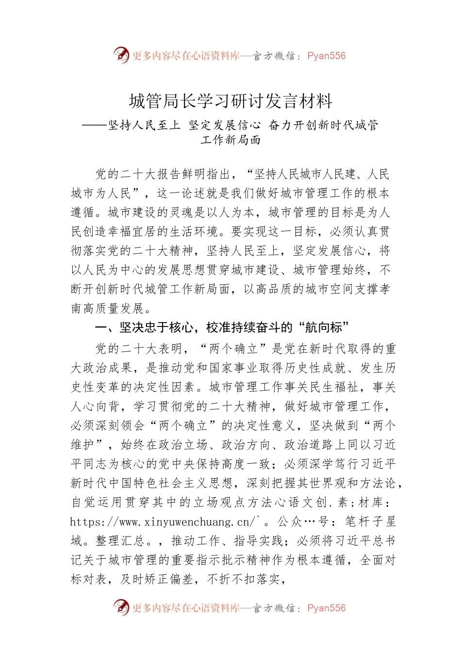 城管局长学习研讨发言材料.docx_第1页