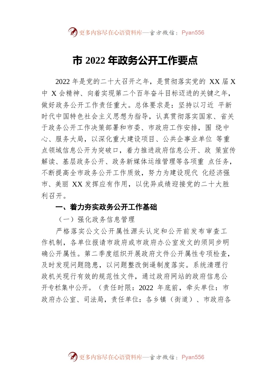 市2022年政务公开工作要点.docx_第1页