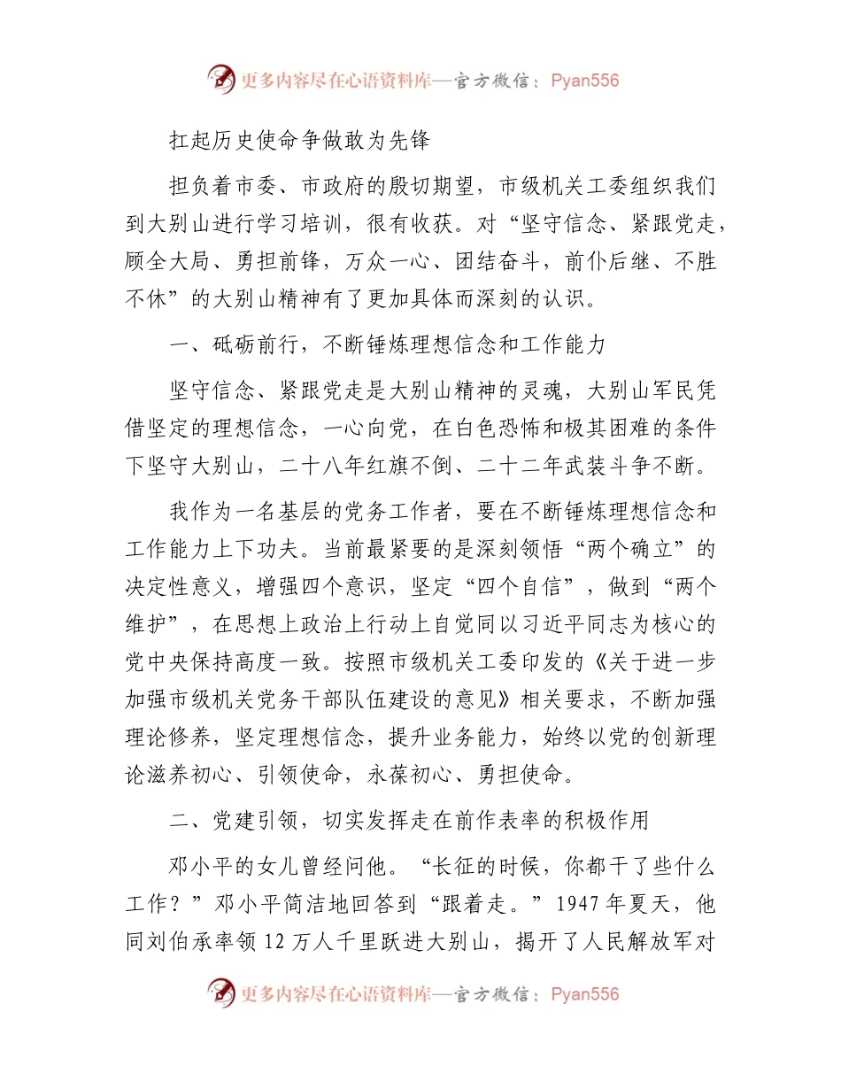 大别山精神交流发言5篇.docx_第1页