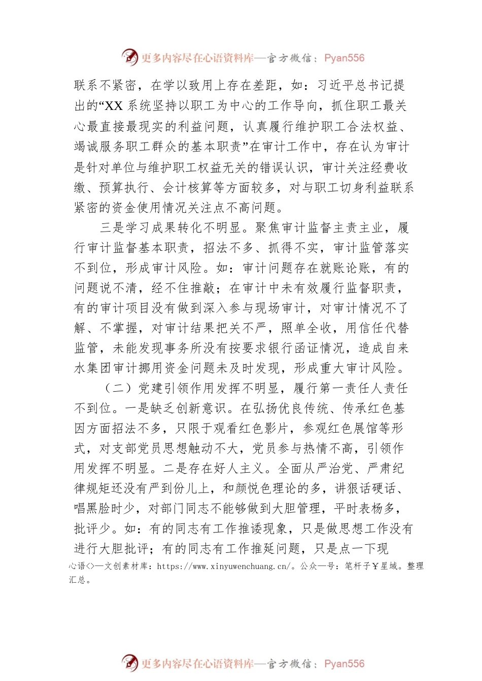审计局2021年度组织生活会个人四个对照检查材料.docx_第2页