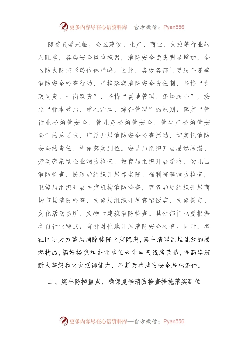 在某某县夏季消防检查动员部署会上的讲话.docx_第2页
