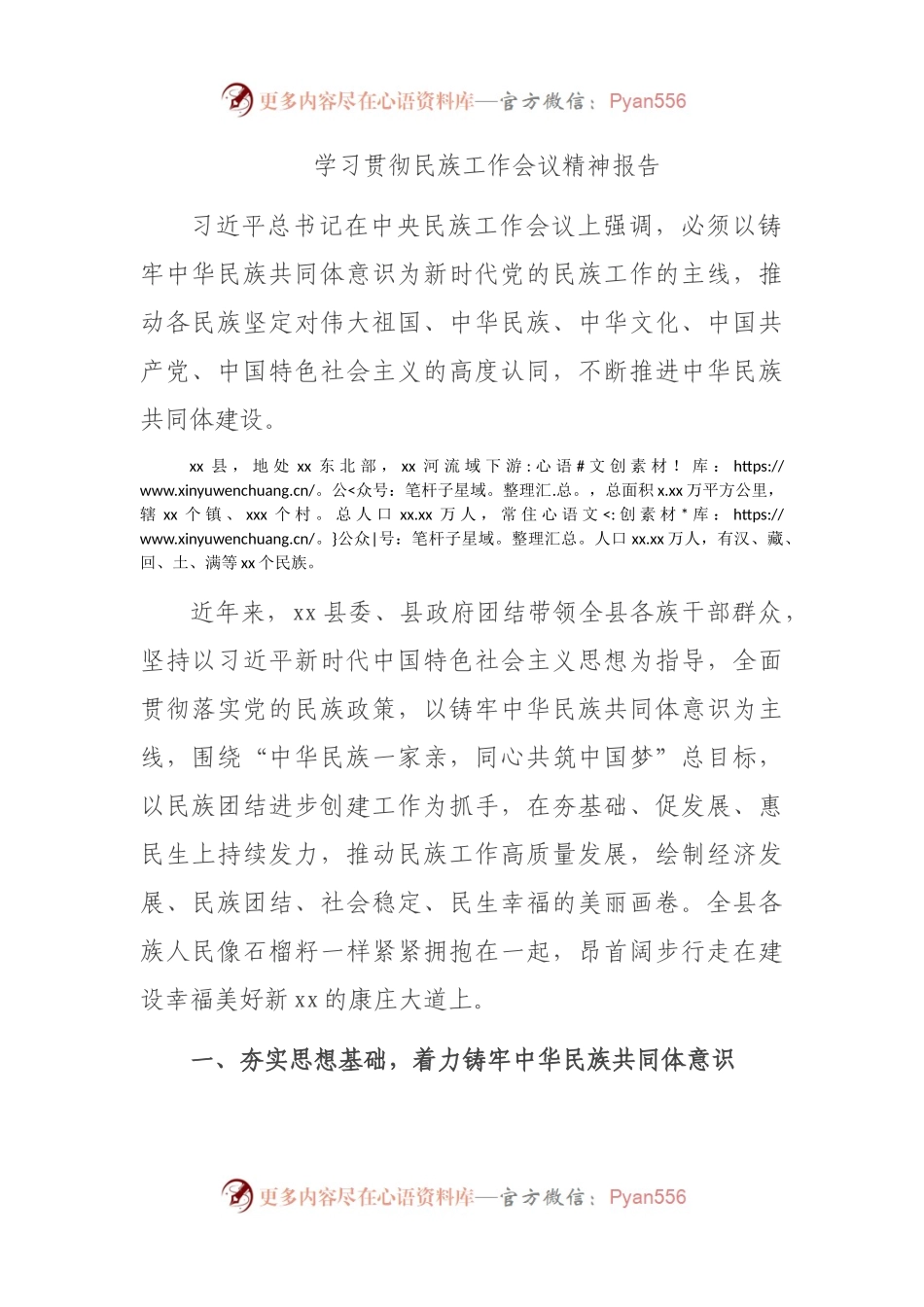 学习贯彻民族工作会议精神报告.docx_第1页