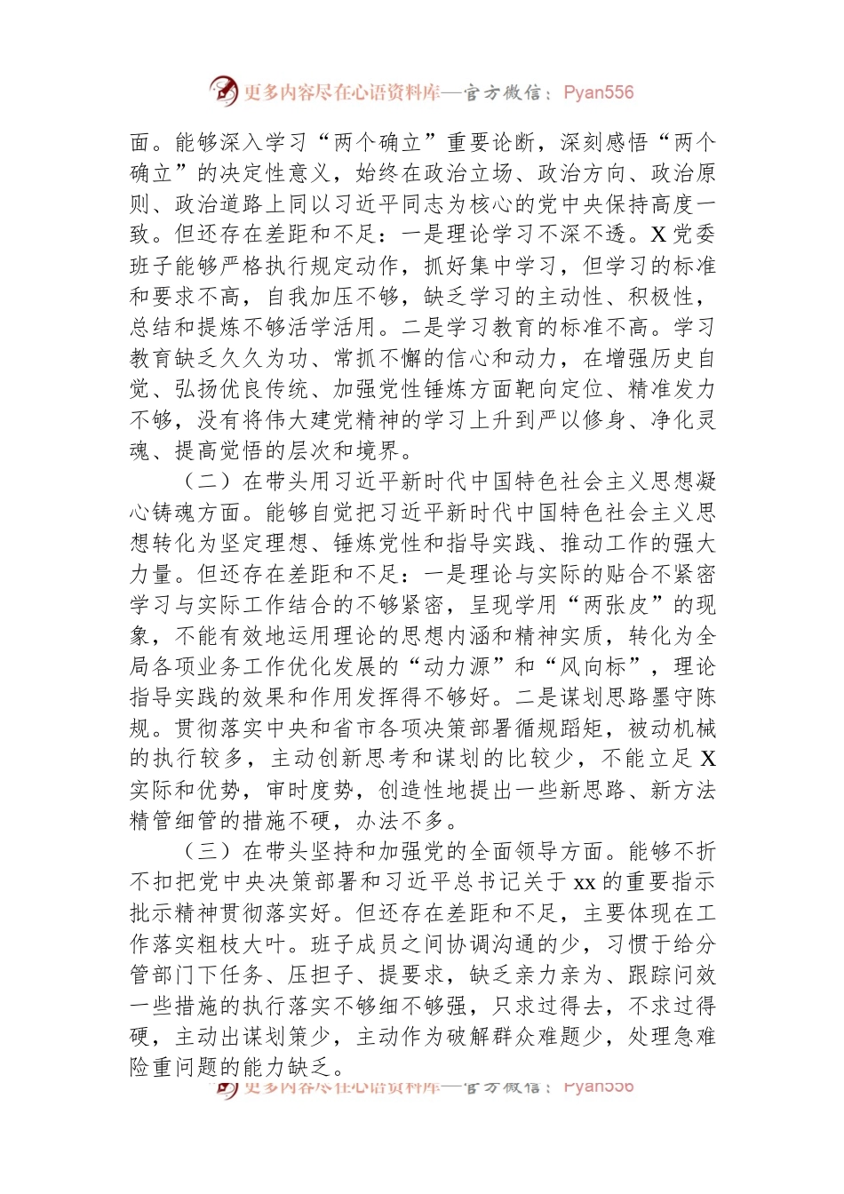 市公安局党委班子2022年“六个带头”民主生活会对照检查材料.docx_第2页