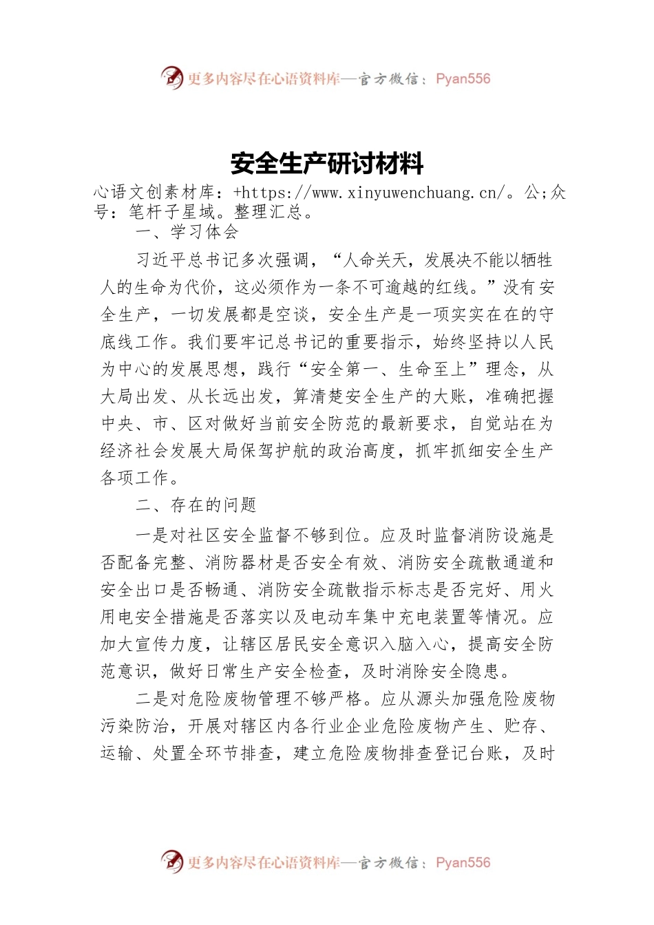 安全生产研讨材料.docx_第1页
