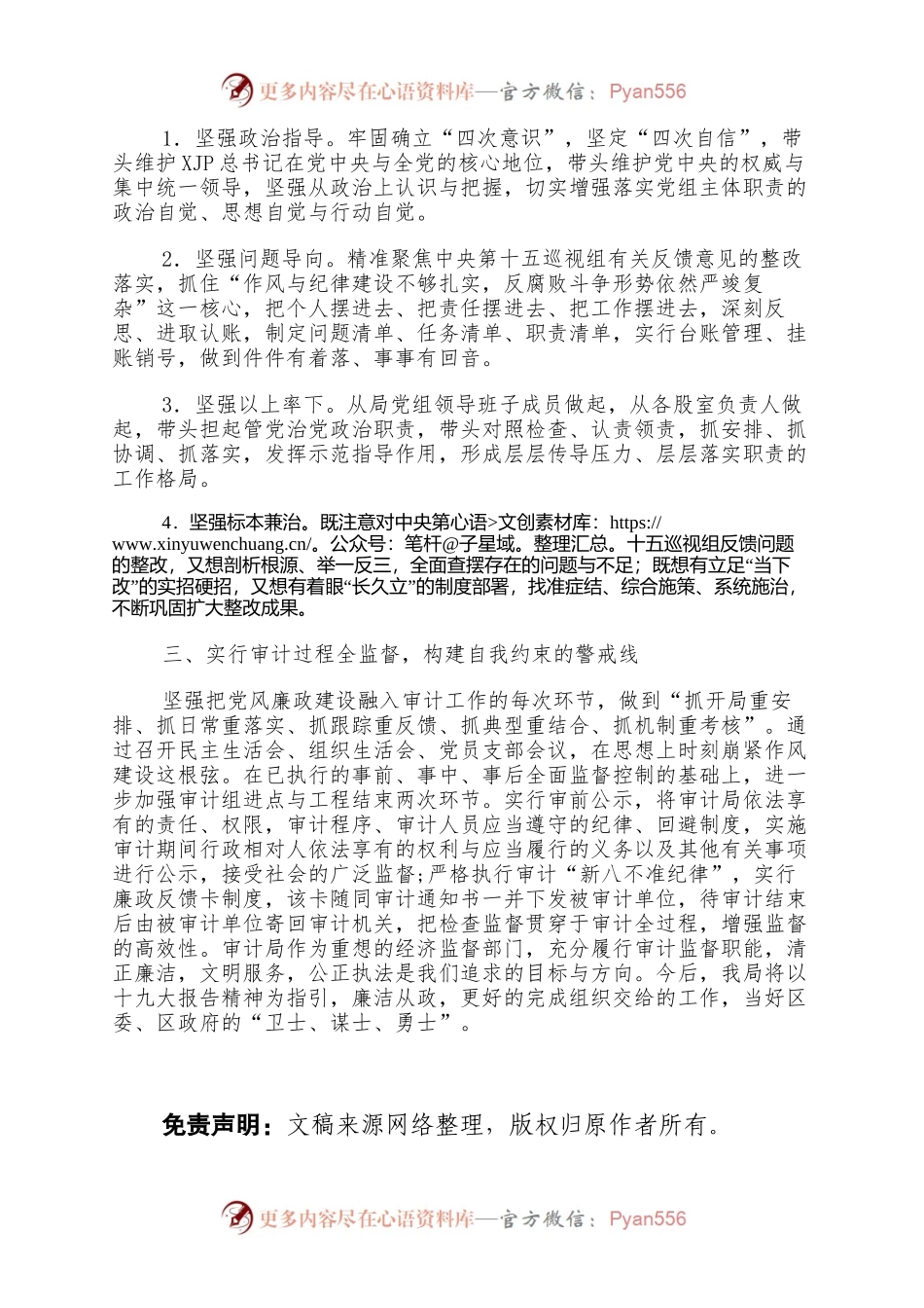 审计局全面从严治党党组主体职责落实不够到位问题专项整理情况汇报.docx_第2页