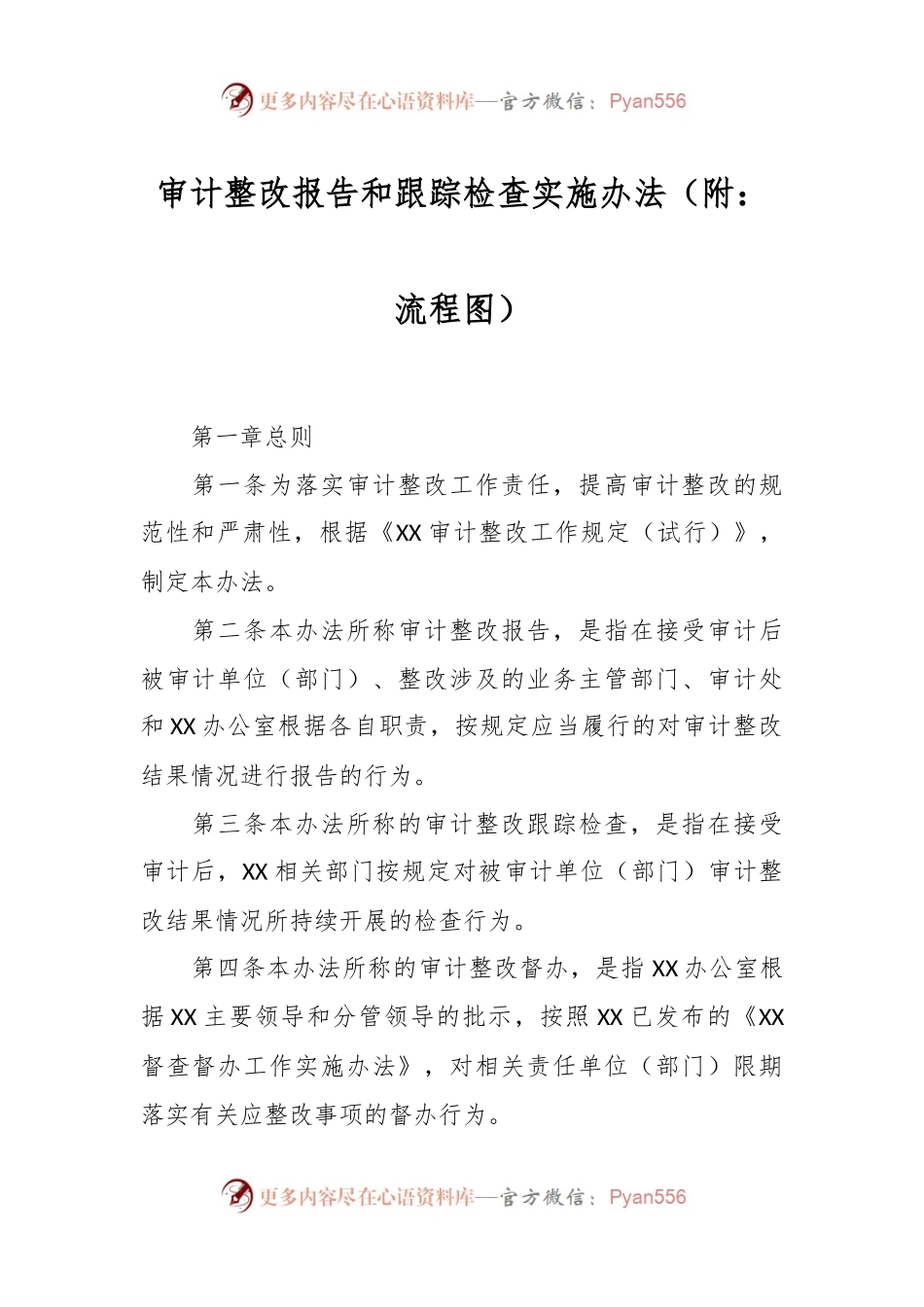 审计整改报告和跟踪检查实施办法（附：流程图）.docx_第1页