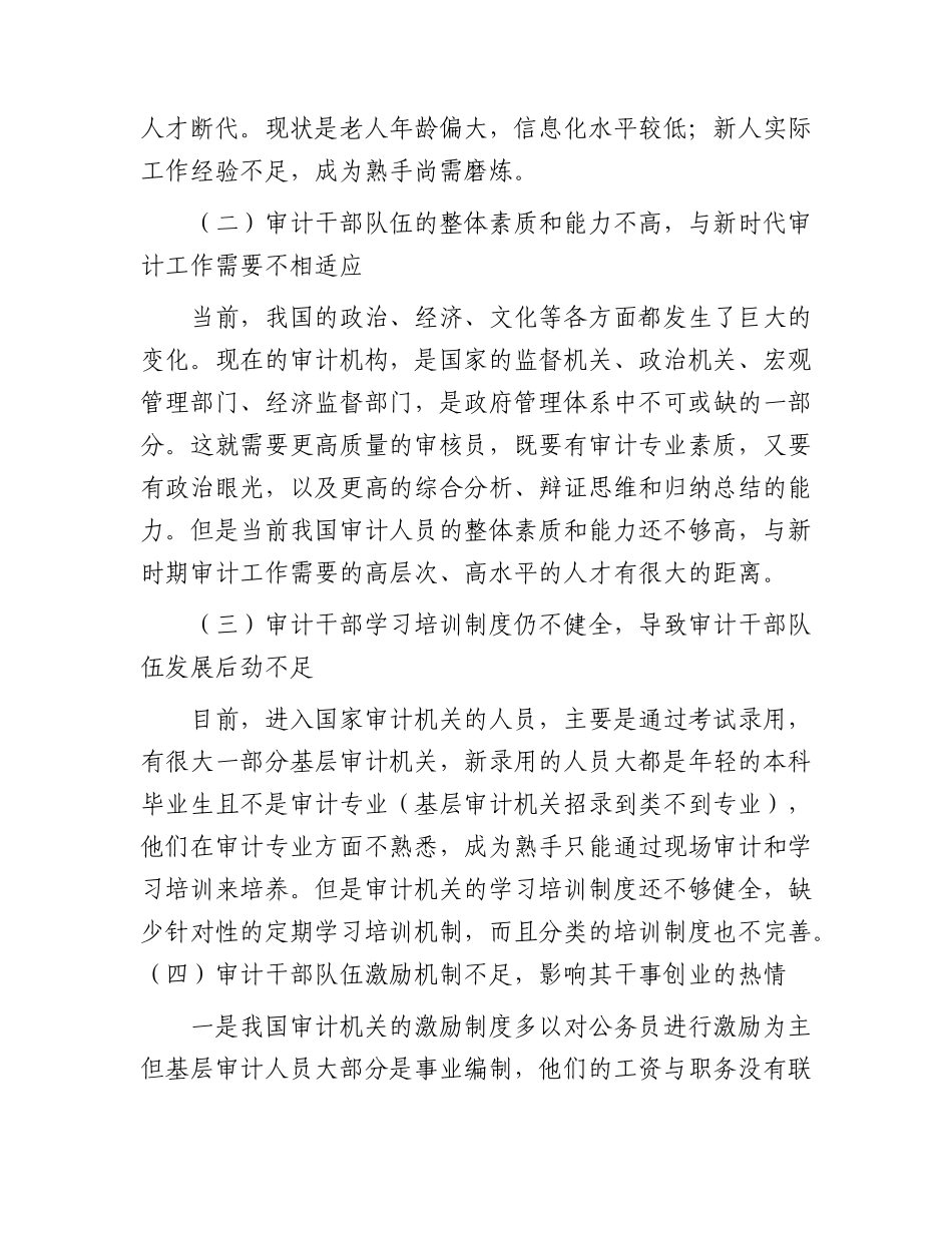 审计干部队伍建设问题及对策分析报告（调研报告参考）.docx_第2页