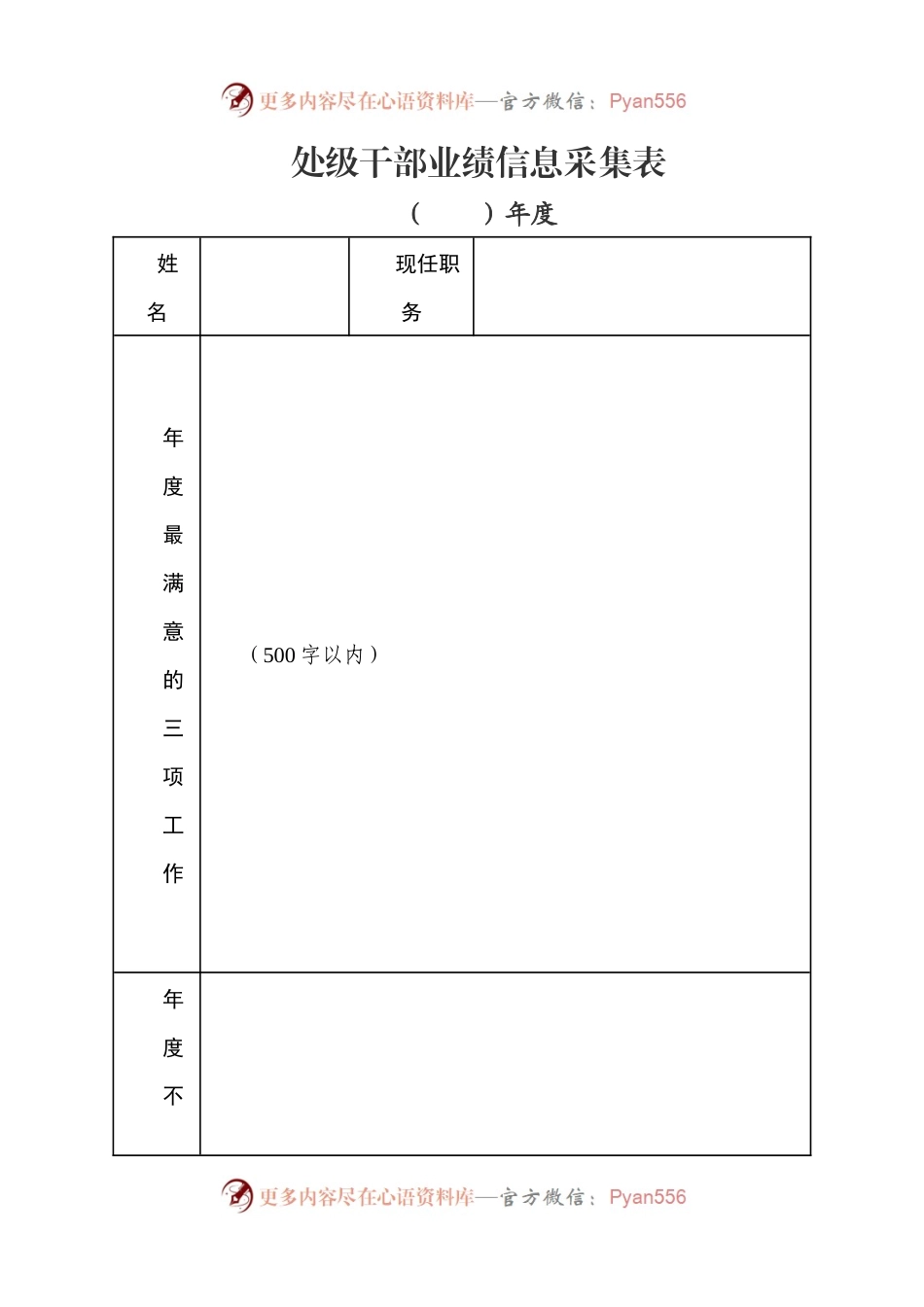 处级干部业绩信息采集表.docx_第1页