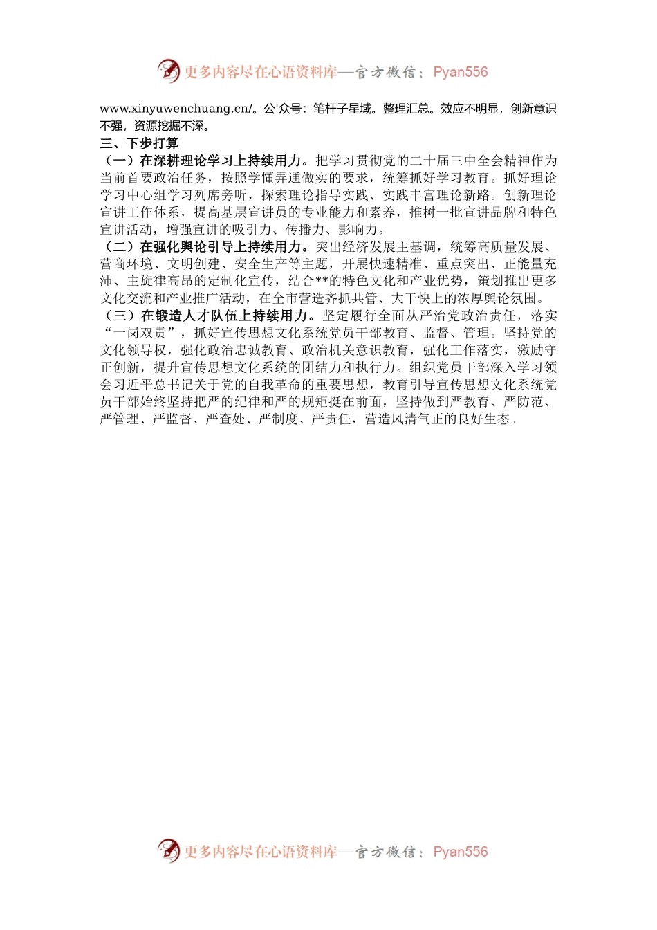 宣传部长履行全面从严治党政治责任落实“一岗双责”情况报告.docx_第2页