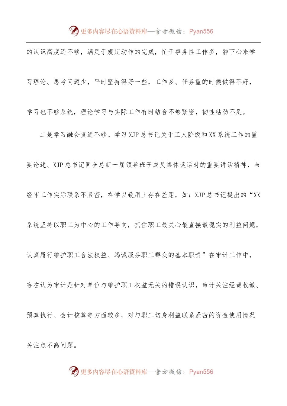 审计局2021年度组织生活会个人对照检查材料.docx_第2页