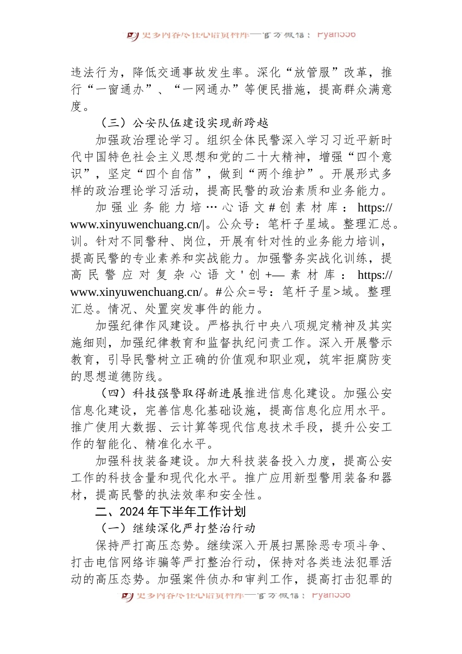 市公安局2024年上半年工作总结及下半年工作计划.docx_第2页