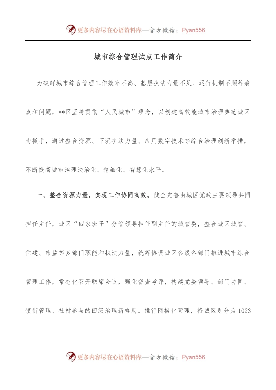 城市综合管理试点工作简介.docx_第1页