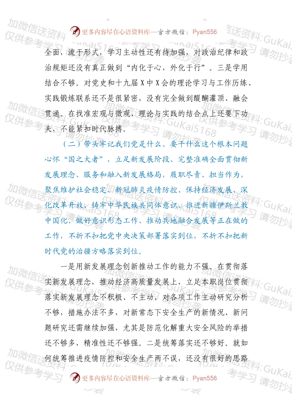 安全生产监督管理局党支部书记年末专题民主生活会个人对照检查材料（五个带头）.docx_第2页