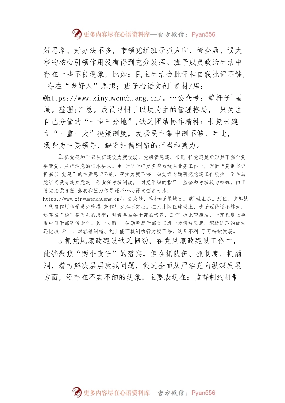 巡察民主生活会对照检查材料.docx_第2页