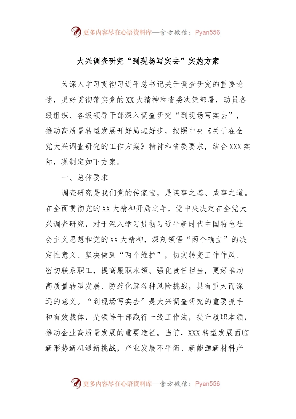 大兴调查研究“到现场写实去”实施方案.docx_第1页