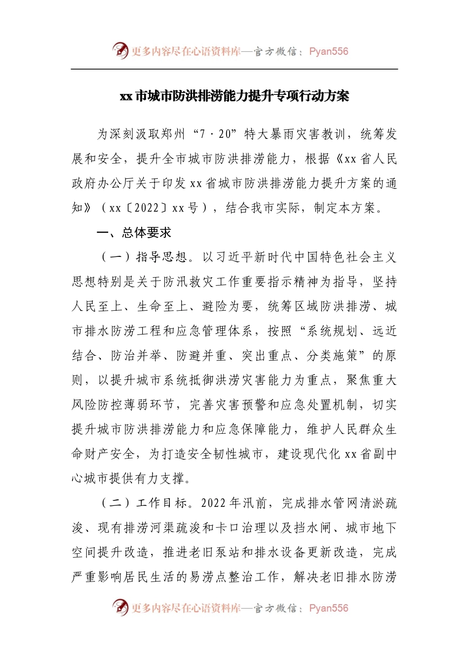 城市防洪排涝能力提升专项行动方案.docx_第1页