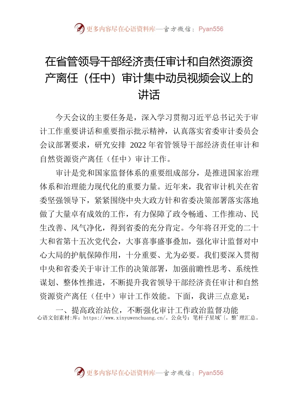 在经济责任审计大会上的讲话.docx_第1页