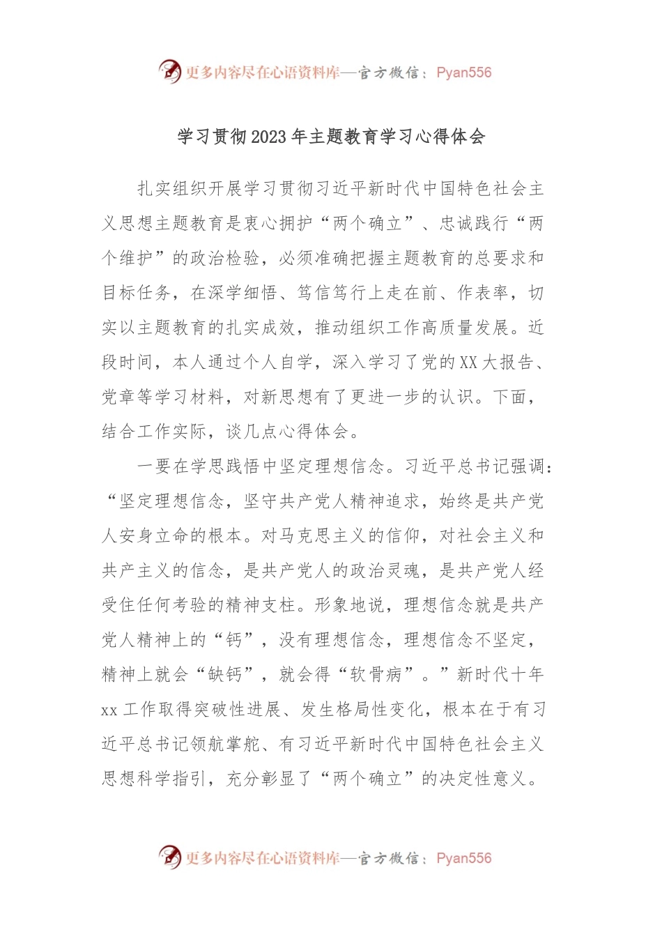 学习贯彻2023年主题教育学习心得体会3.docx_第1页