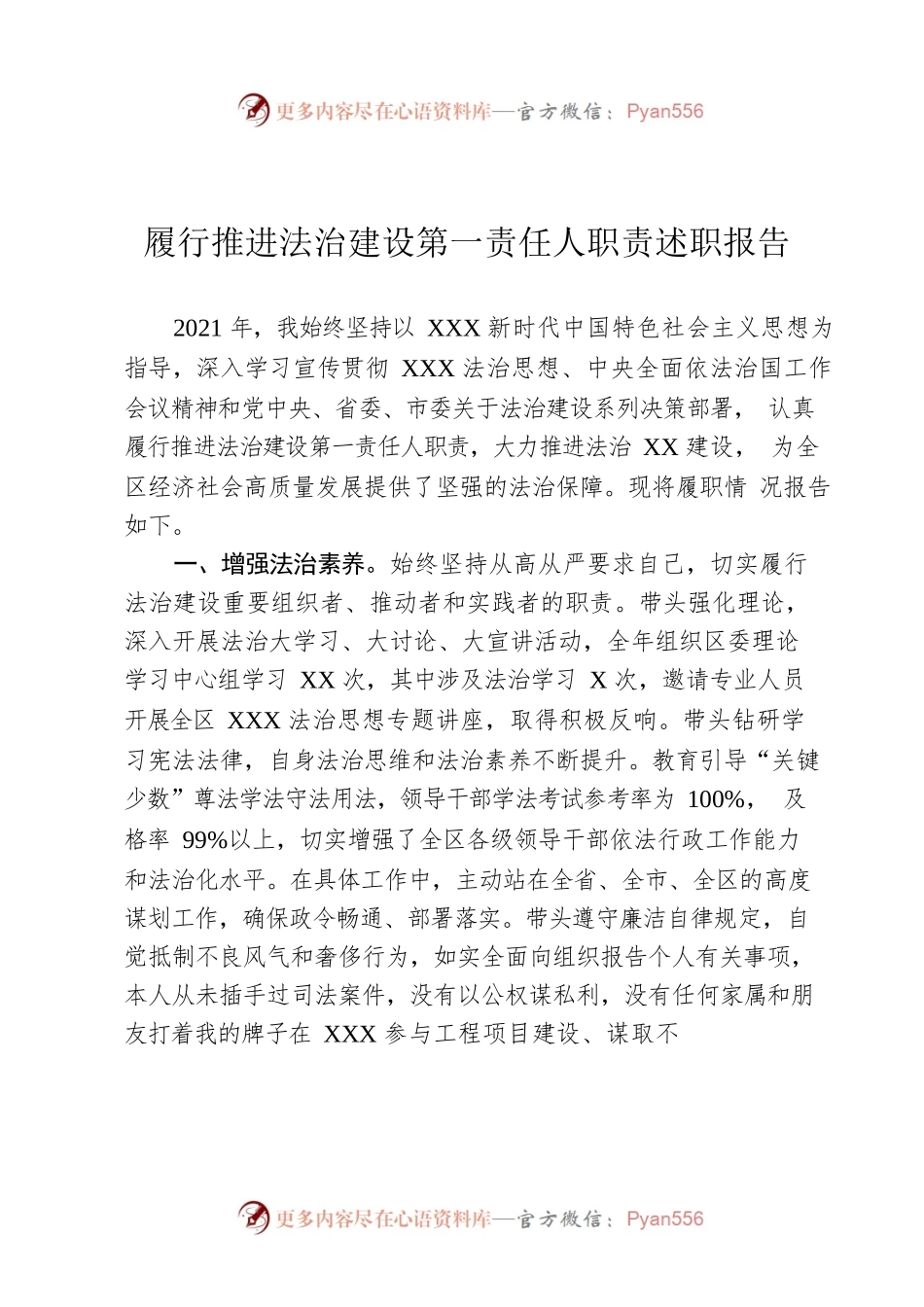 履行推进法治建设第一责任人职责述职报告.docx_第1页