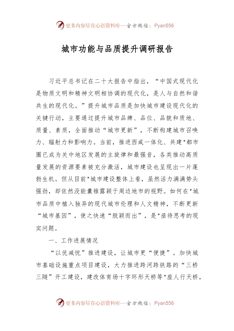 城市功能与品质提升调研报告.docx_第1页