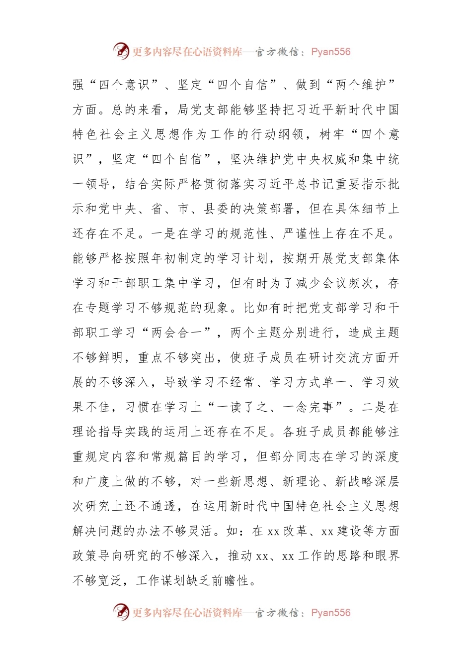 局党支部班子2022年度民主生活会对照检查材料（含上年度整改落实情况）.docx_第2页