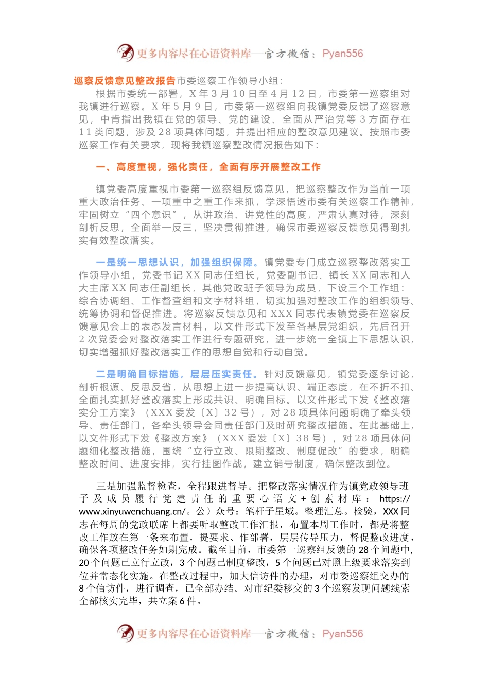 巡察（巡视）反馈意见整改报告.docx_第1页