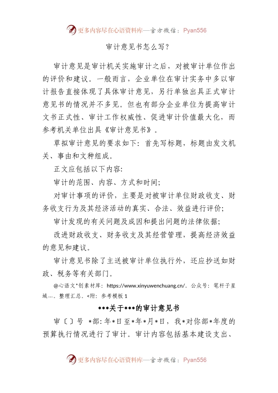 审计意见书怎么写？.docx_第1页