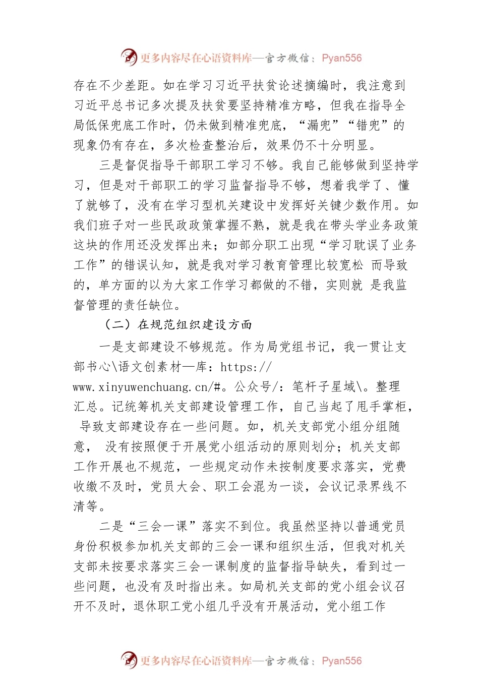 巡察整改专题民主生活会对照检查材料（局领导）.docx_第2页