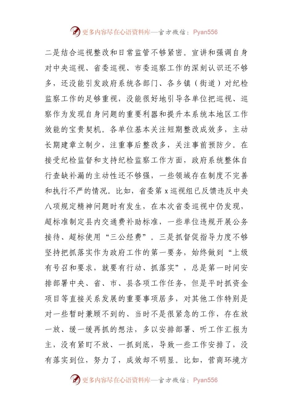 巡视“回头看”整改专题民主生活会主要领导个人发言提纲.docx_第2页