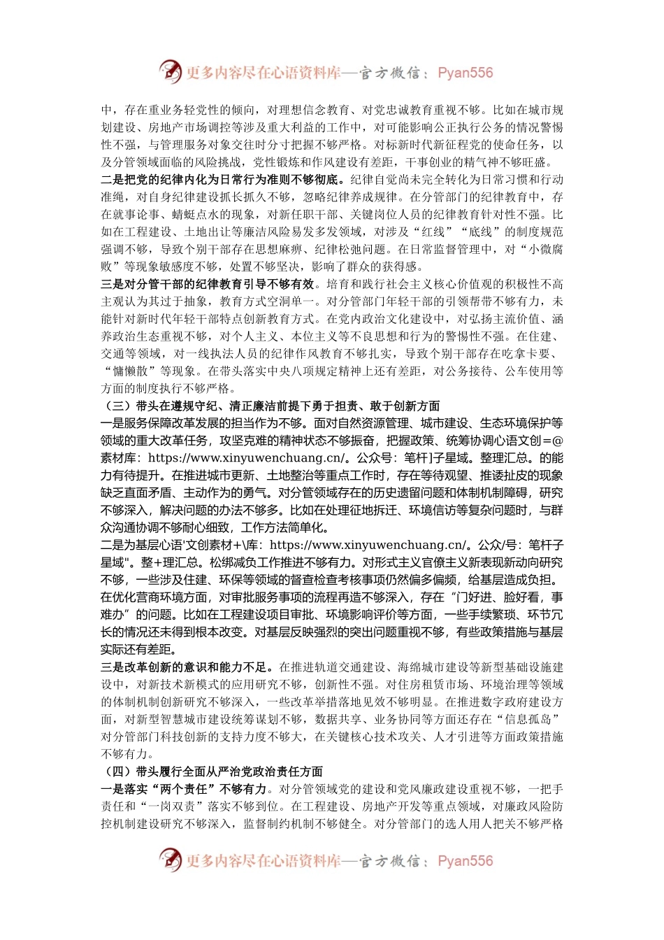 城建交通生态副市长在2024年民主生活会上的对照检查材料（四个带头）.docx_第2页