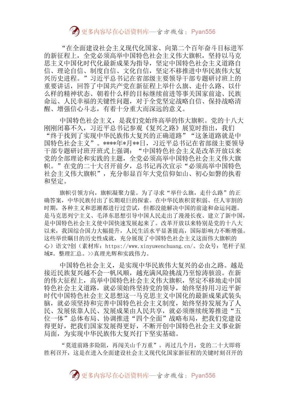 学习省部级领导干部研讨班讲话研讨发言：高举旗帜，奋力新征程.docx_第1页