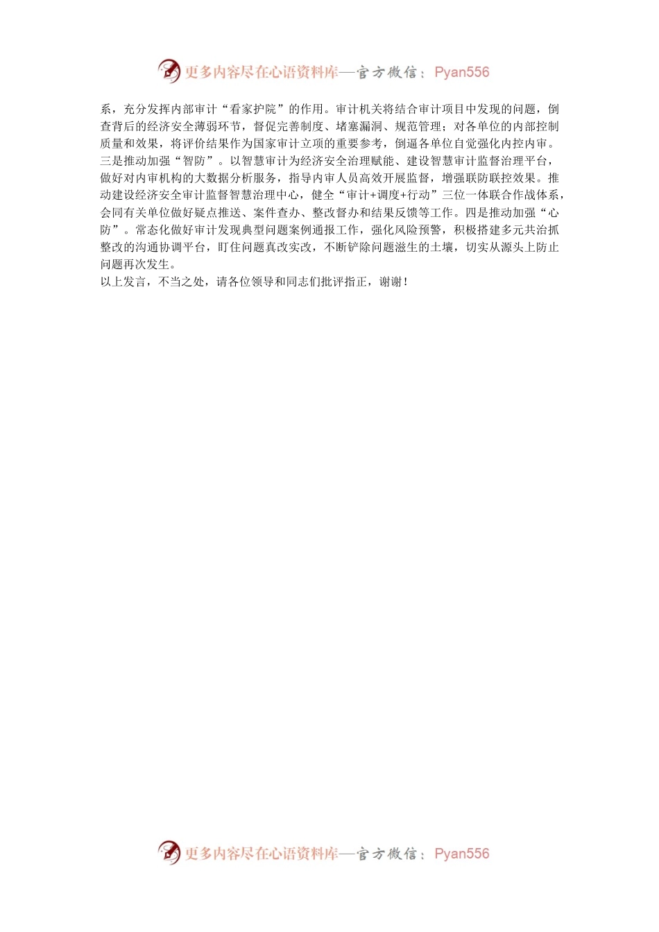 审计局长在市管干部学习贯彻党的二十届三中全会精神专题研讨班上的交流发言.docx_第2页
