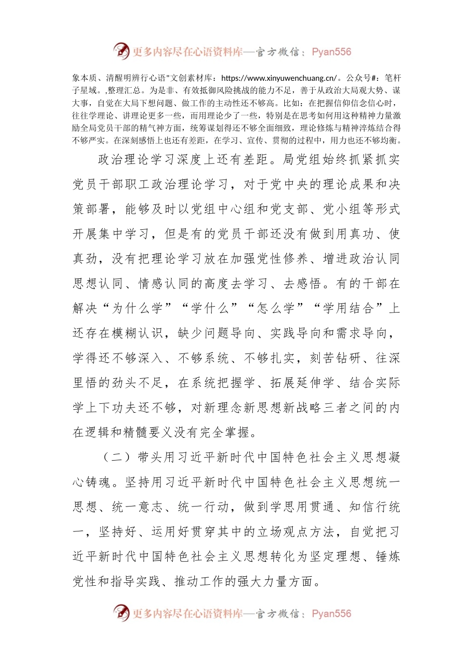 局领导班子2022年度民主生活会对照检查材料（二）.docx_第2页