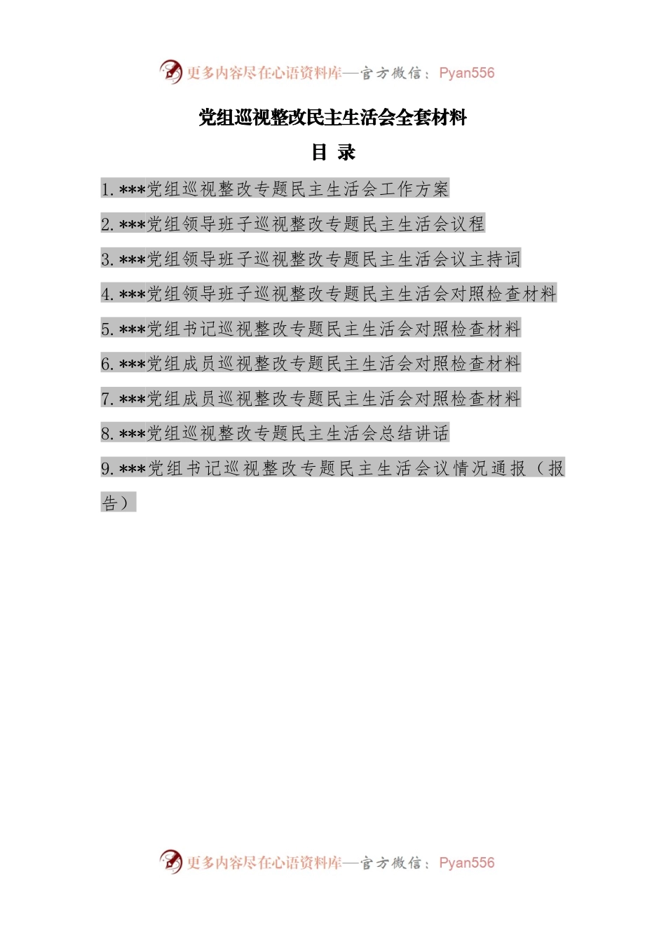 巡察巡视整改民主生活会全套材料.docx_第1页